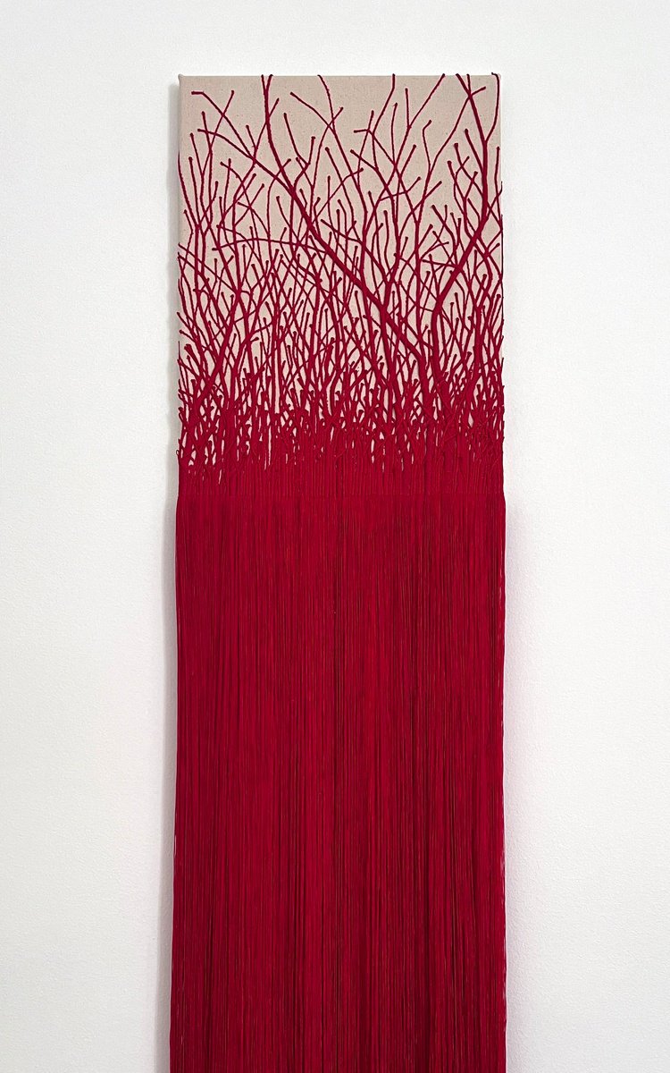 Organic Botanical Painting By Olya Tereschuk, 12 X 16", A Forest Behind Trees, Original Artwork