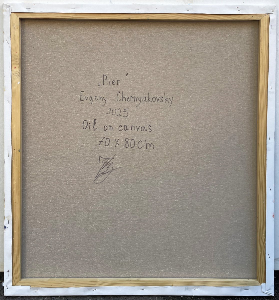 Impressionistic Landscape Oil Painting By Evgeny Chernyakovsky, 27 X 31, Pier, Original Artwork