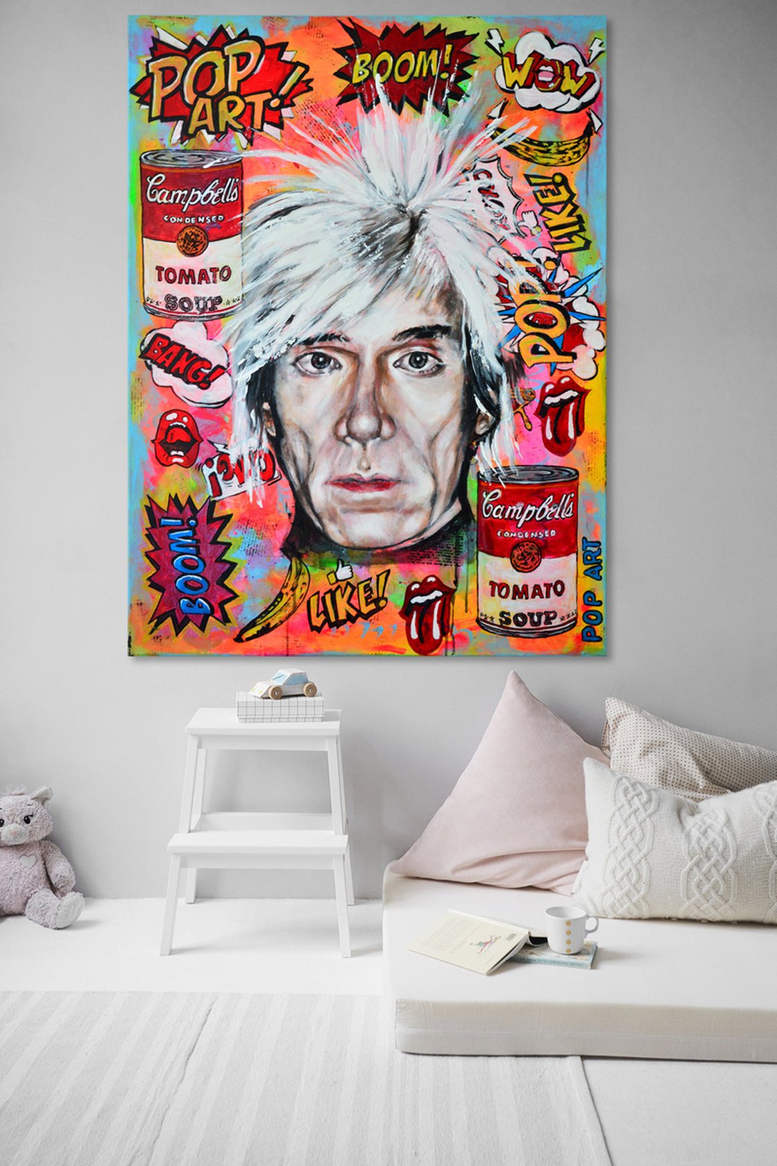 Original Acrylic Painting - Andy Warhol by Misty Lady - M. Nierobisz