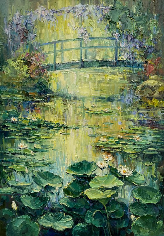 "The Waterlily Pond"original oil painting by Artem Grunyka
