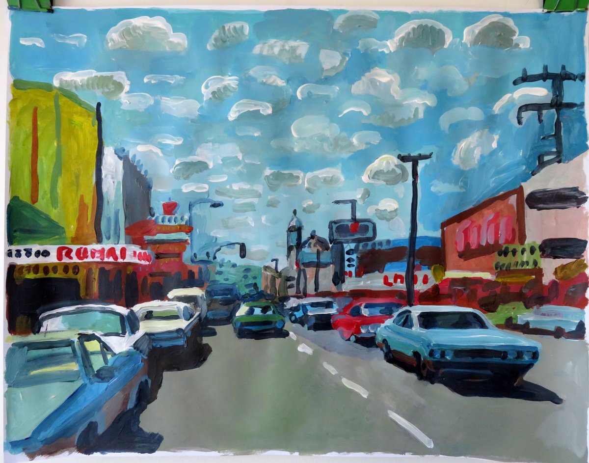 Impressionistic Cityscapes Acrylic Painting By Stephen Abela, 28 X 22", Saludos Desde Tijuana, Original Artwork