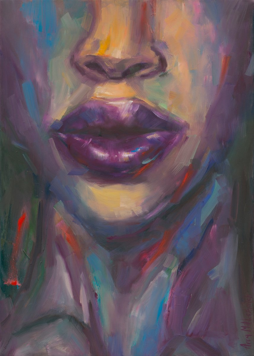 Gloss Female Close-up Lips by Anna Miklashevich