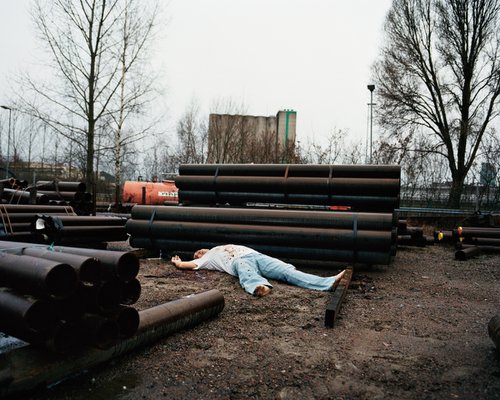 Mom By Construction Site  (From series Dead Parents) by Aida Chehrehgosha