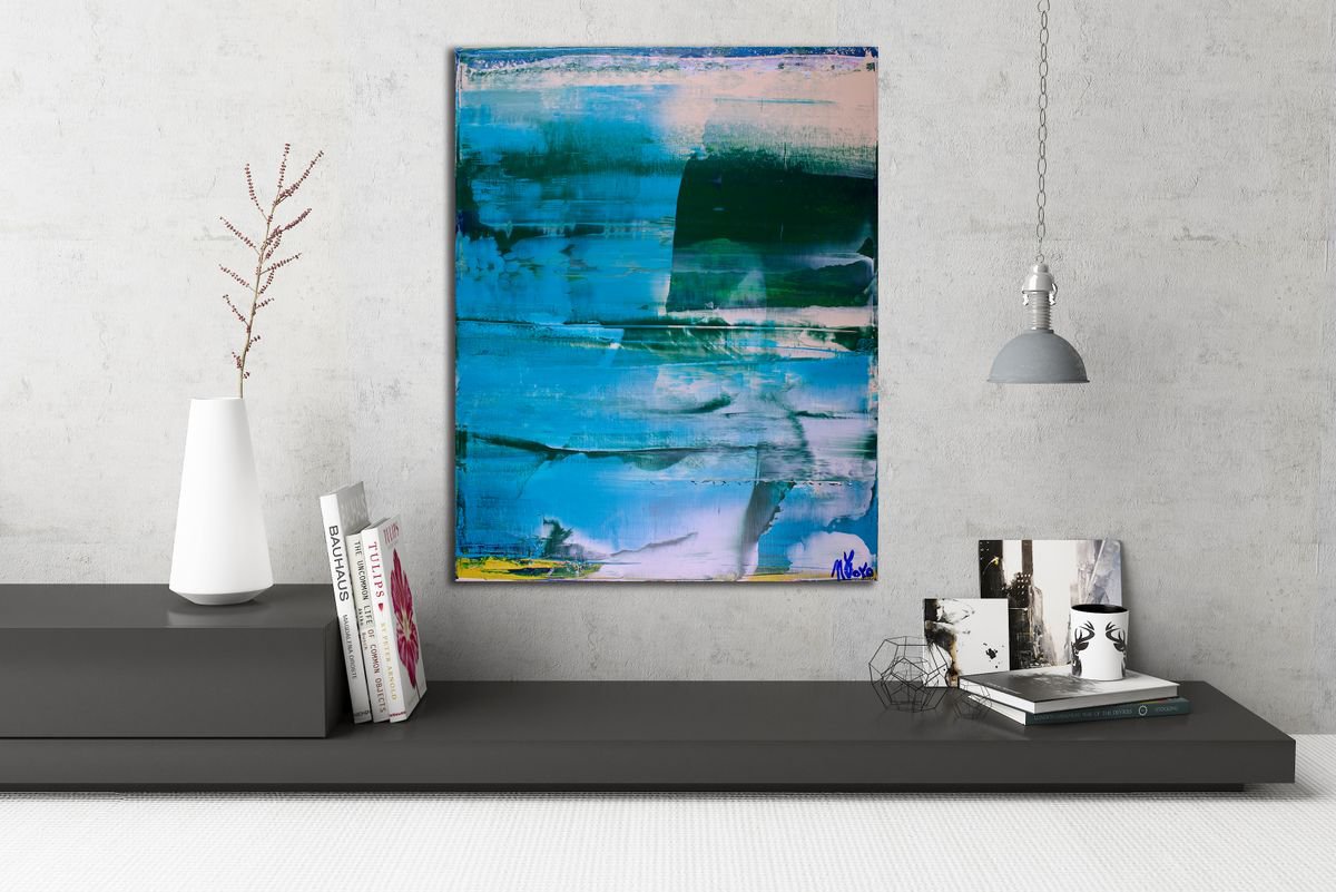 Abstract Acrylic Painting By Nestor Toro, 16 X 20", Unexpected Turbulence, Original Artwork