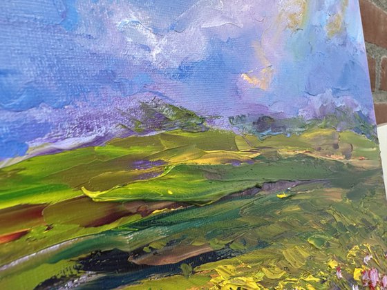 Pink clouds and pink flowers