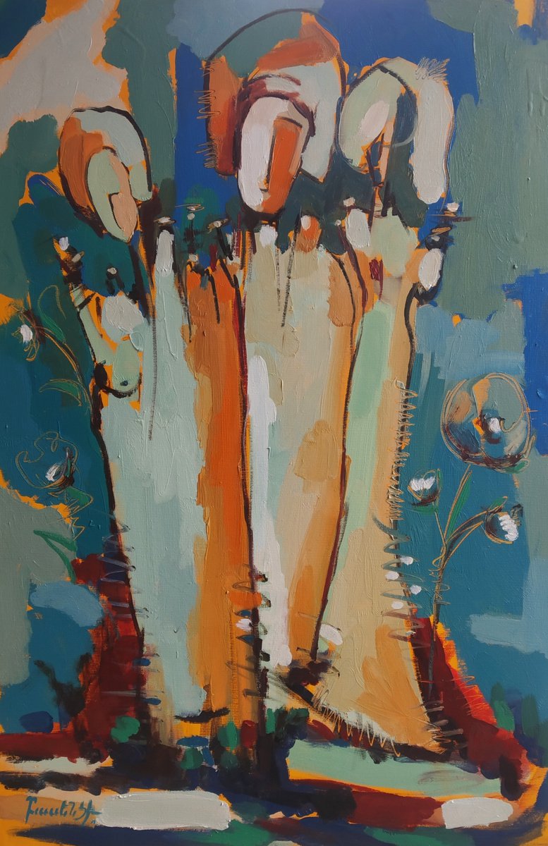 Abstract Oil Painting By Artyom Basenci, 16 X 24, Abstract - Evening (60X40Cm, Oil Painting, Ready To Hang), Original Artwork