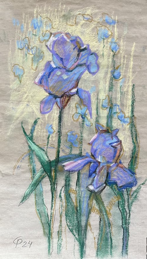 Blue irises, Ukraine artwork by Roman Sergienko