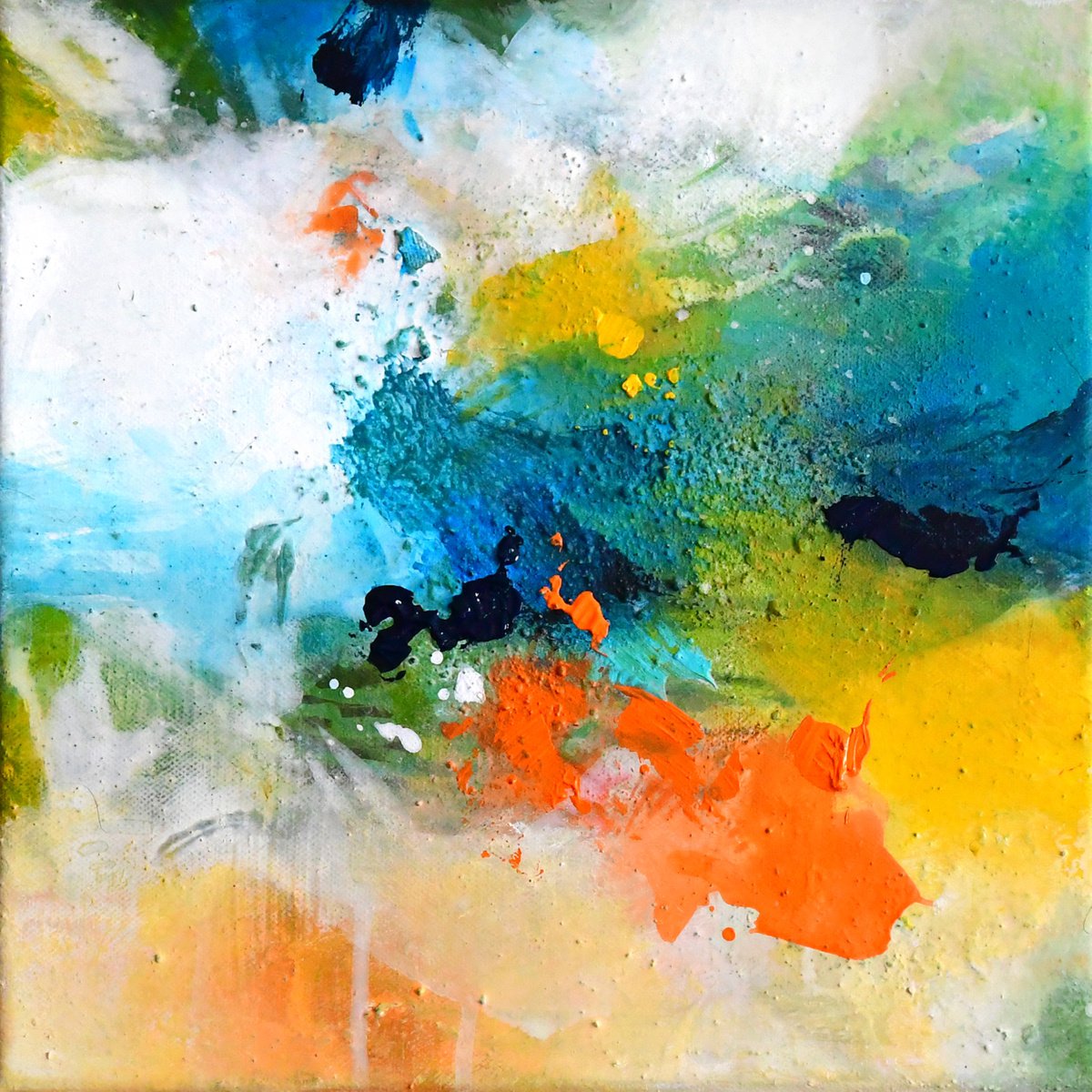 Abstract Acrylic Painting By Kirsten Handelmann, 12 X 12", Dune Poetry 1, Original Artwork