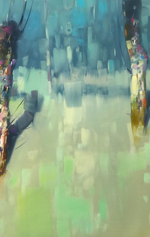 Vibrant Night, Original oil painting, Handmade artwork, One of a kind by Vahe Yeremyan