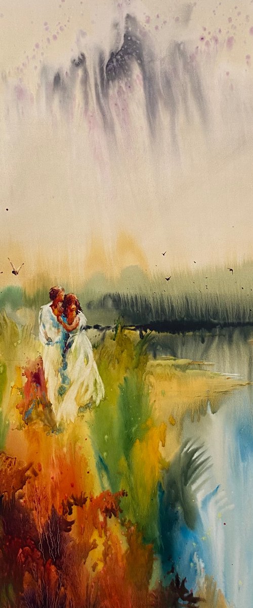 Watercolor “Summer Love” perfect gift by Iulia Carchelan