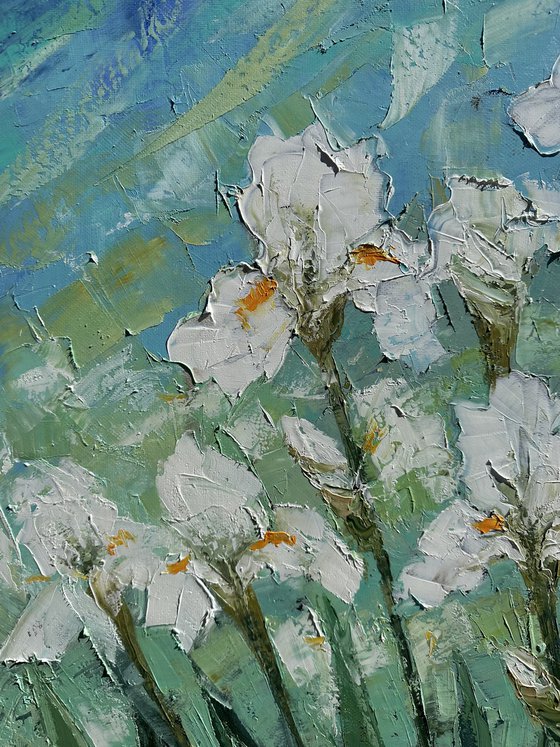 White Irises 60x80cm