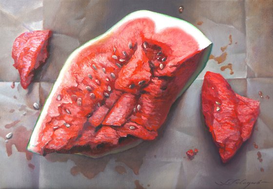 Still life with watermelon