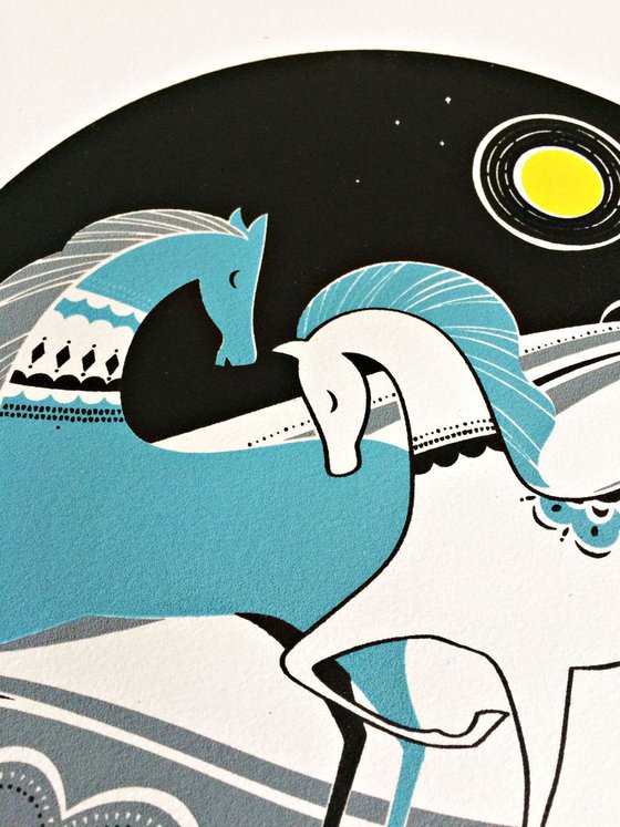 Wild Horses Illustration Art Print