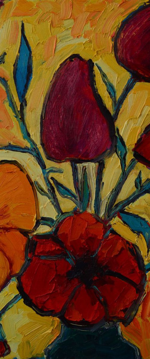FLOWERS OF LOVE - ABSTRACT FLORAL ART by ANA MARIA EDULESCU