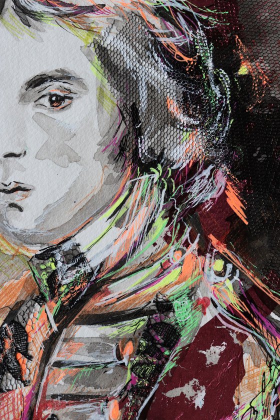 Arthur Wellesley-   Portrait mixed media drawing on paper