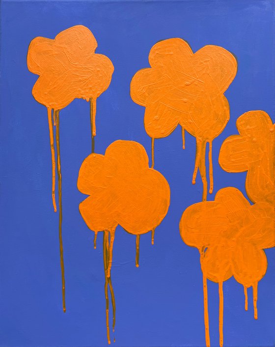 Dripping Orange Flower Clouds