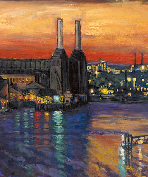 Battersea Power Station and Bridges by Patricia Clements