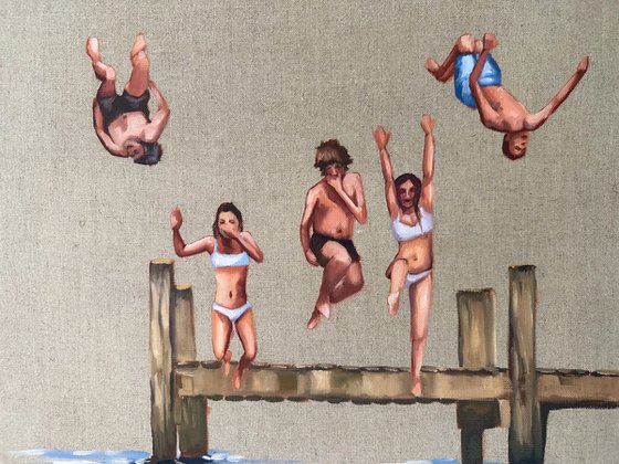 Summer diving with friends