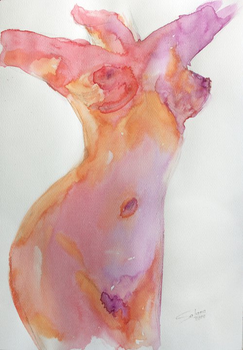 Grace V. Series of Nude Bodies Filled with the Scent of Color /  ORIGINAL PAINTING by Salana Art Gallery