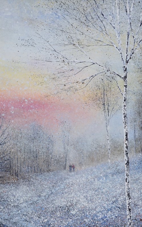 Sunset Walk In The Snow by Chris Bourne