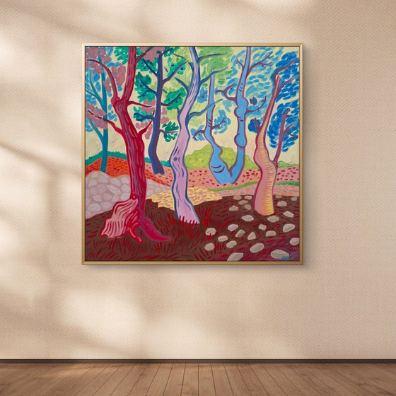 Morning Landscape with Pines
