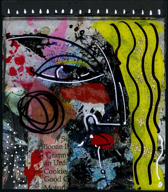 Mixed Media Funky Face Collection 1