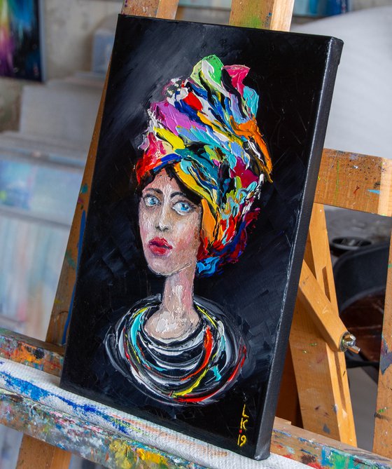 PORTRAIT OF  GIRL IN  TURBAN