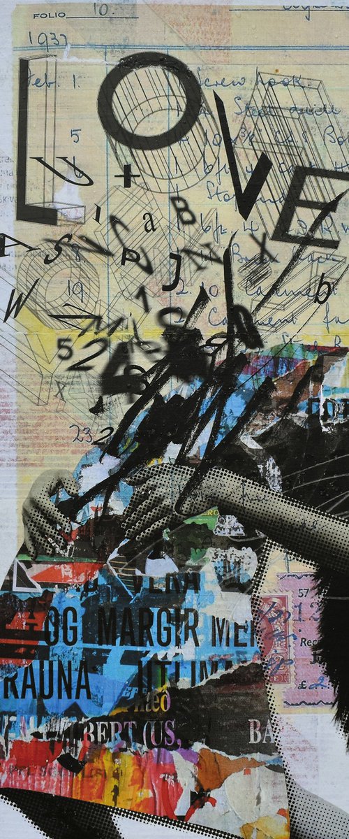 Collage_94_45x45 cm_Explosion of love by Manel Villalonga