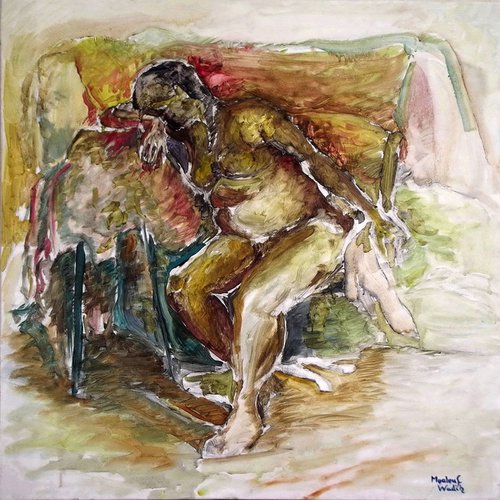 FOLIAR ABSTRACT NUDE - Illusionistic figure-Extracting shapes and forms from Lebanese nature- Big size (70x70cm) by Wadih Maalouf