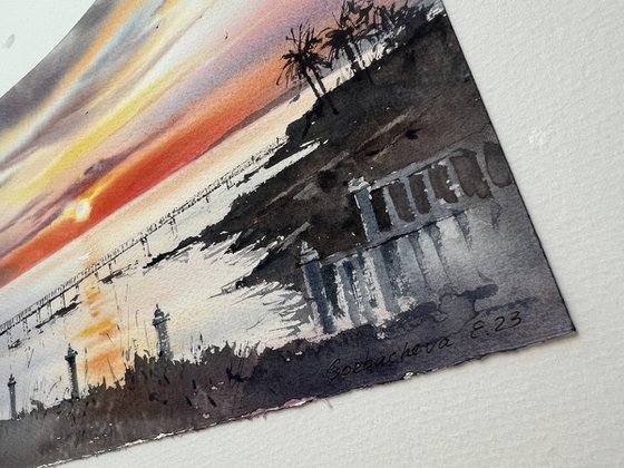Sunset on the sea Bridge #2
