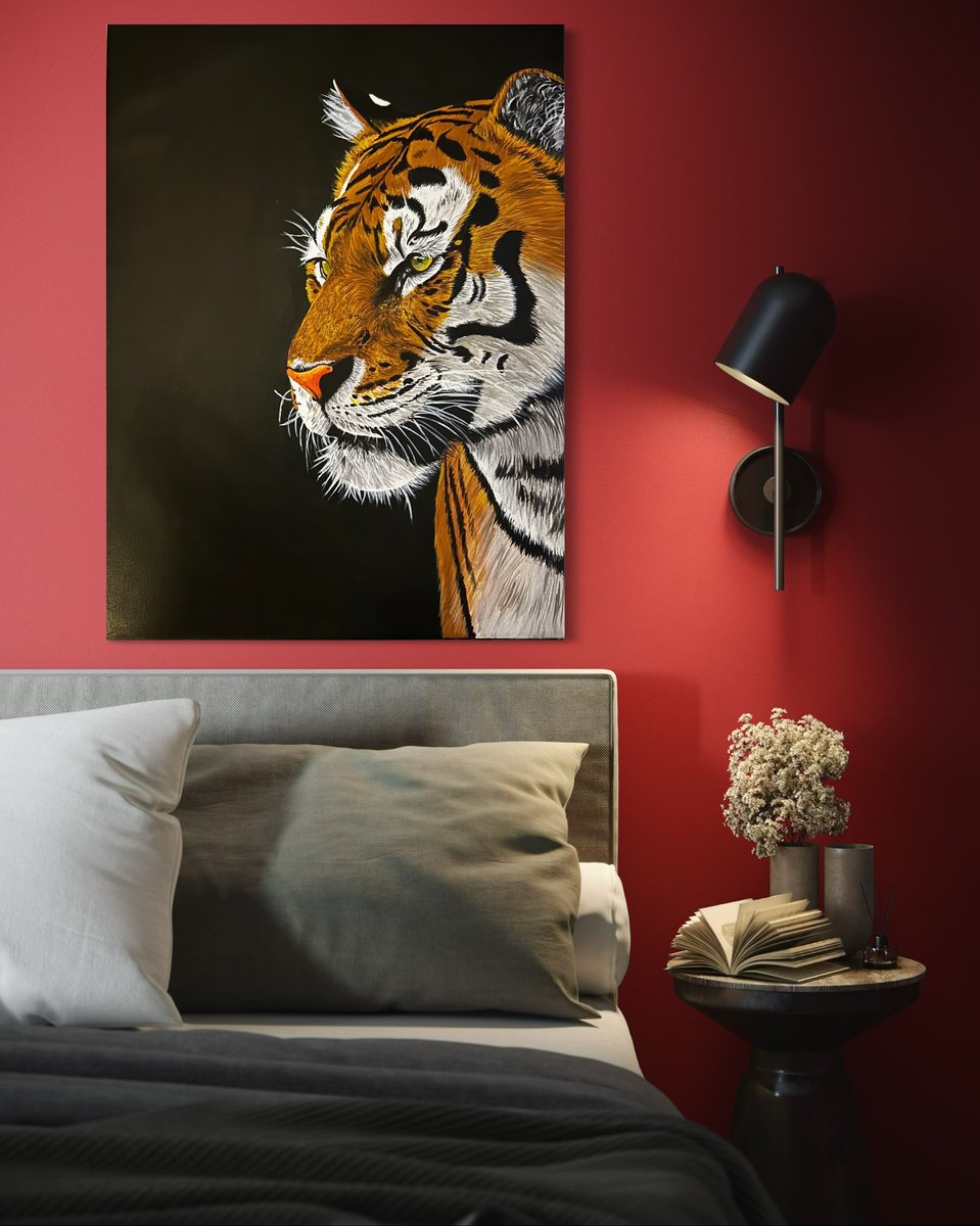 Photorealistic Animal Acrylic Painting By Amelia Taylor, 12 X 16, The King, Original Artwork