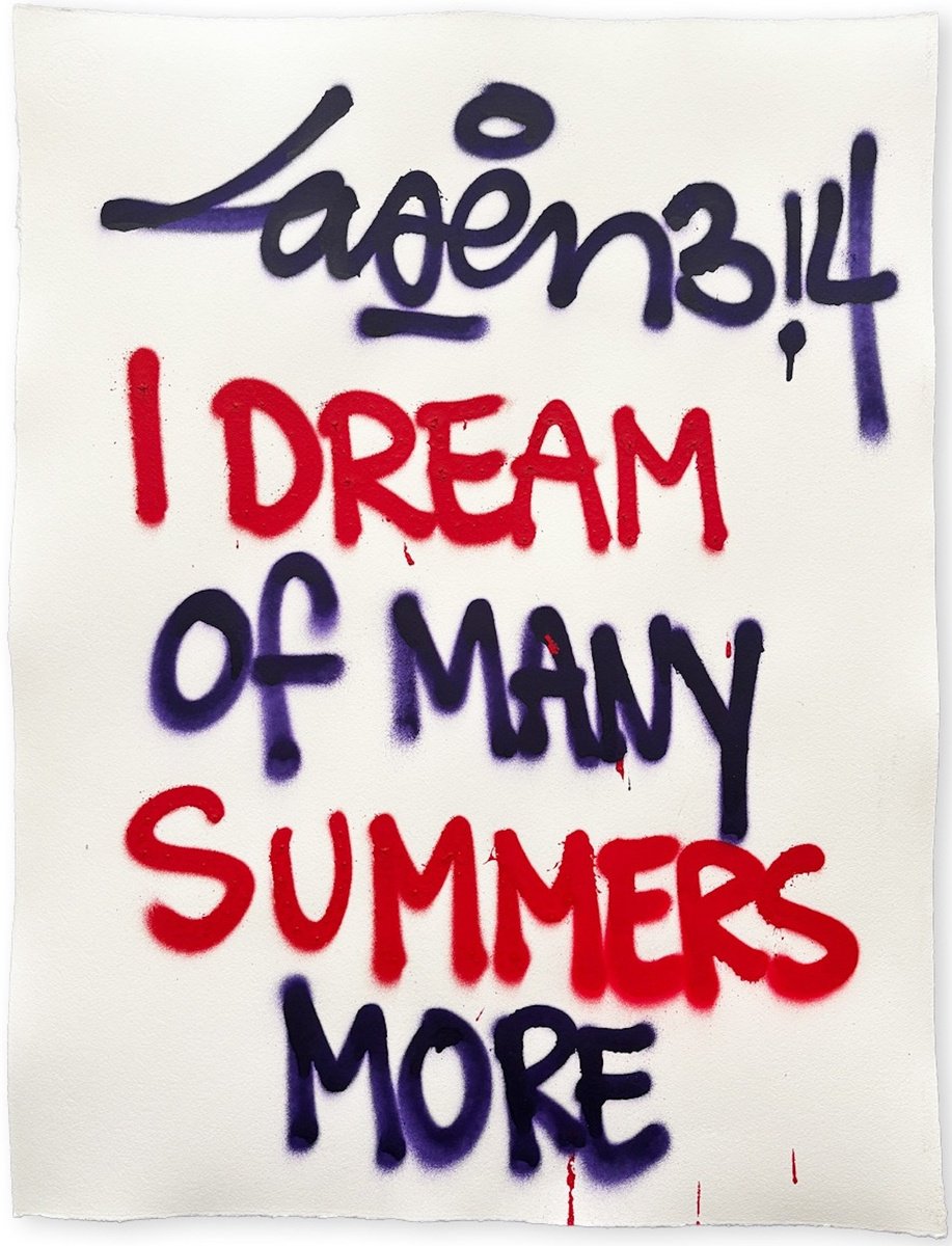 Urban And Pop Abstract Painting By Laser 3.14, 20 X 26", I Dream Of Summers..., Original Artwork