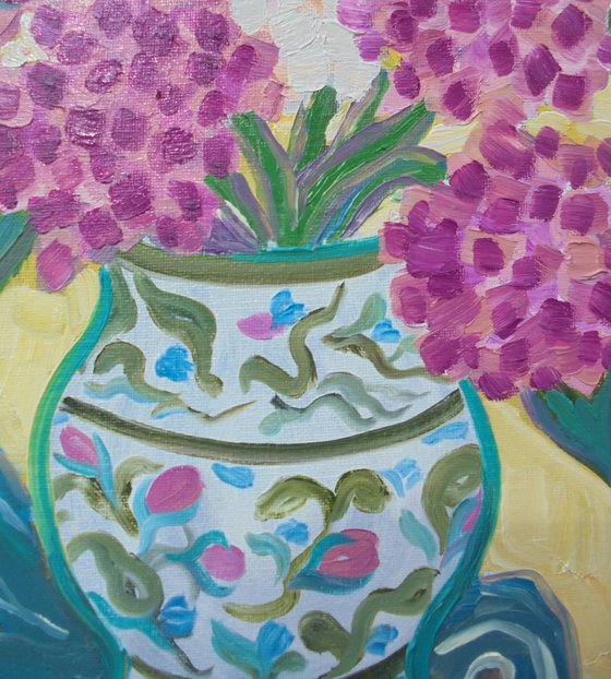 Vase with flower bouquet