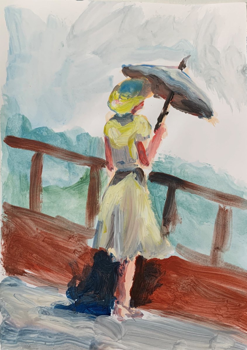 Woman with umbrella. by Vita Schagen