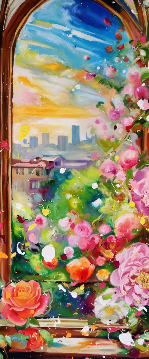 Roses and Rooftops by Angie Wright