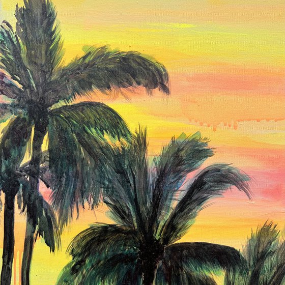 ‘Palms In The Sunset Glow’