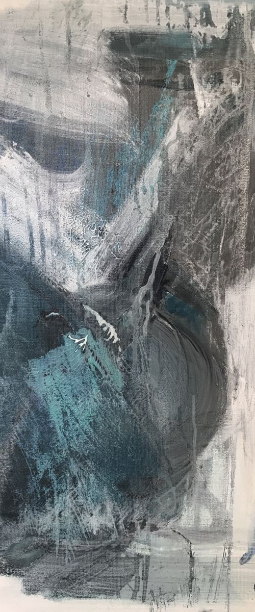 Abstract in Blue and black by Tiny de Bruin