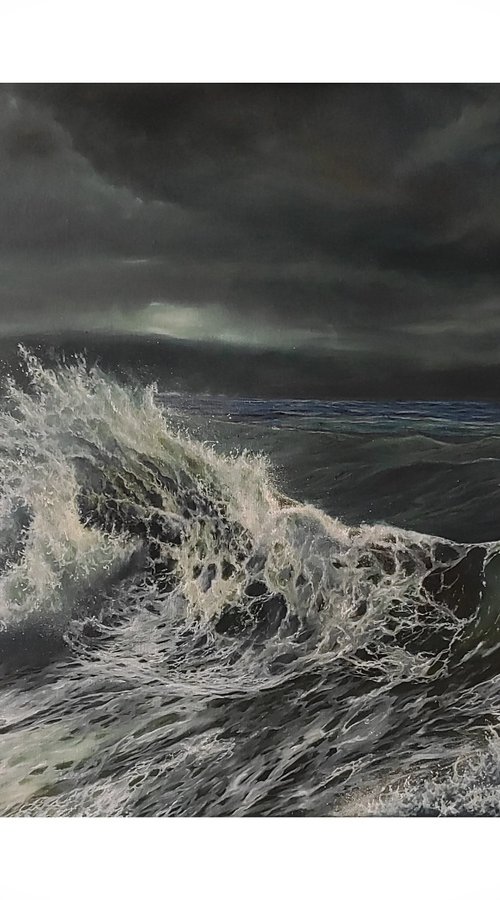 Tumultuoso e mutevole - seascape oil painting Italy by Gianluca Cremonesi