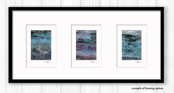 Abstract Dreams Collection 6 - 3 Small Matted paintings by Kathy Morton Stanion