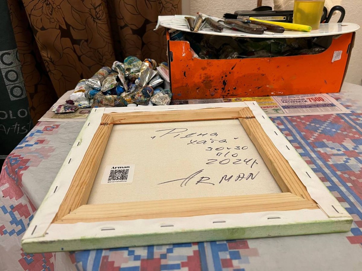 Landscape Oil Painting By Arman Allakhverdian, 12 X 12, Native House, Original Artwork