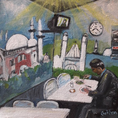 Alone in an Istanbul tavern by Gökhan  Alpgiray