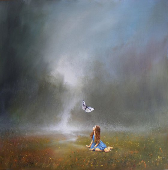 100x100cm LARGE FORMAT " Lost Butterfly "