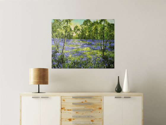 Bluebell wood- landscape painting