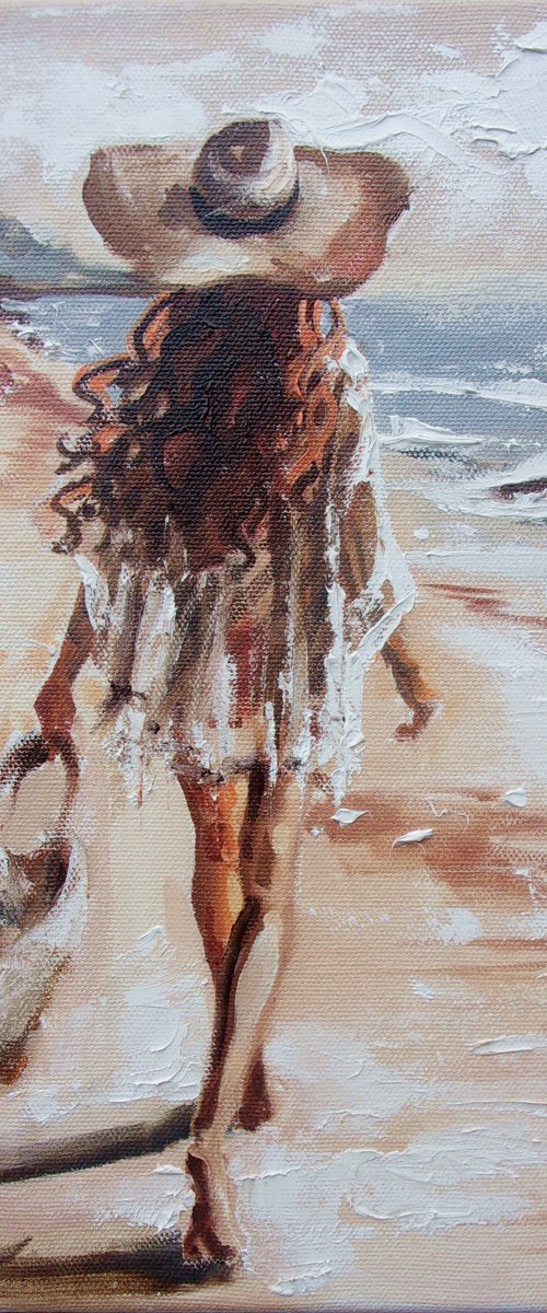 " BEACH WALK GIRL " by Monika Luniak