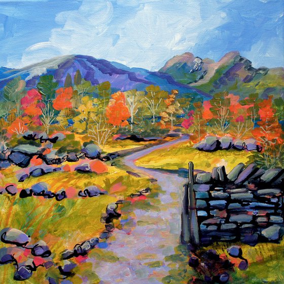 Langdale Pikes from Lingmoor Quarries