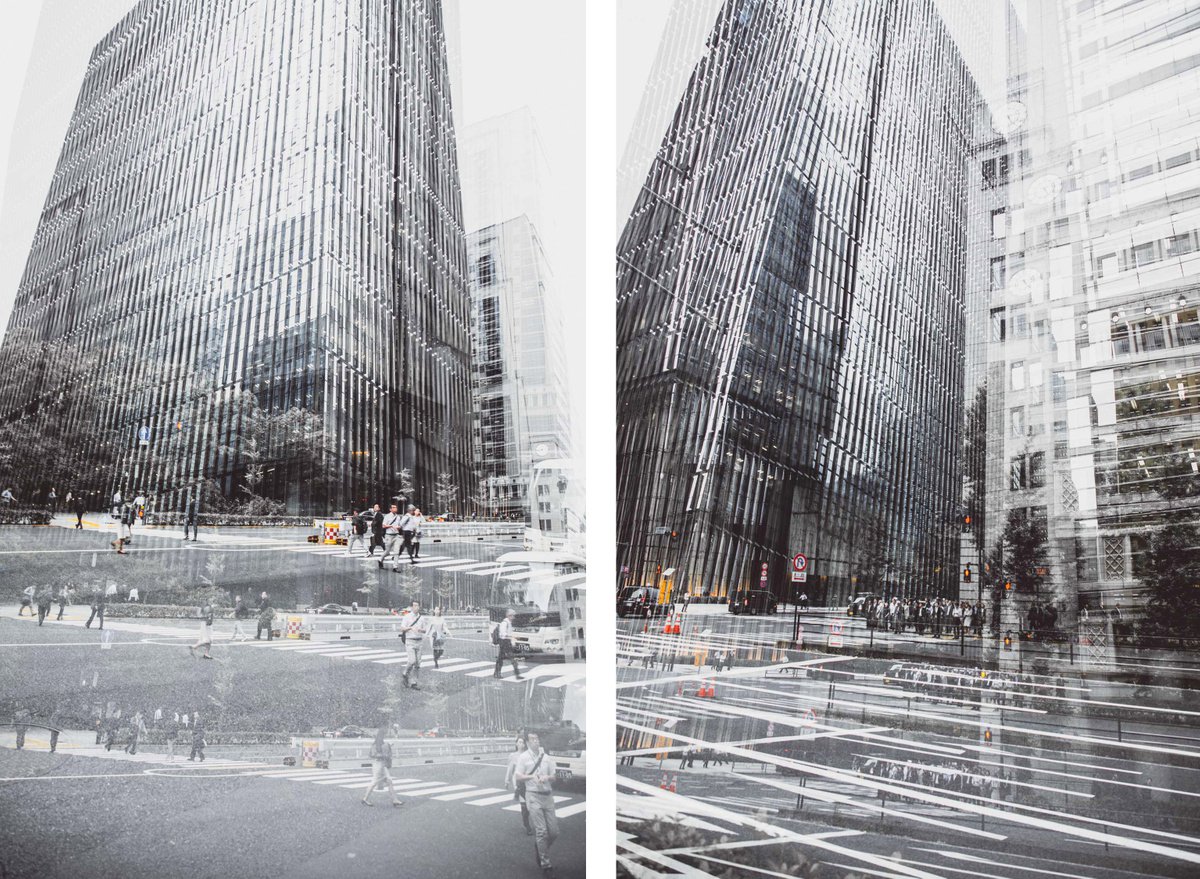 Abstract Cityscapes Photograph By Sven Pfrommer, 47 X 35", Tokyo Passage Iv, Original Artwork