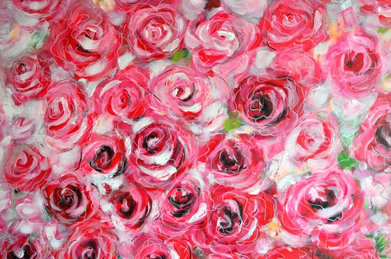 Bouquet of Roses -Large Home Decor Modern abstract flowers