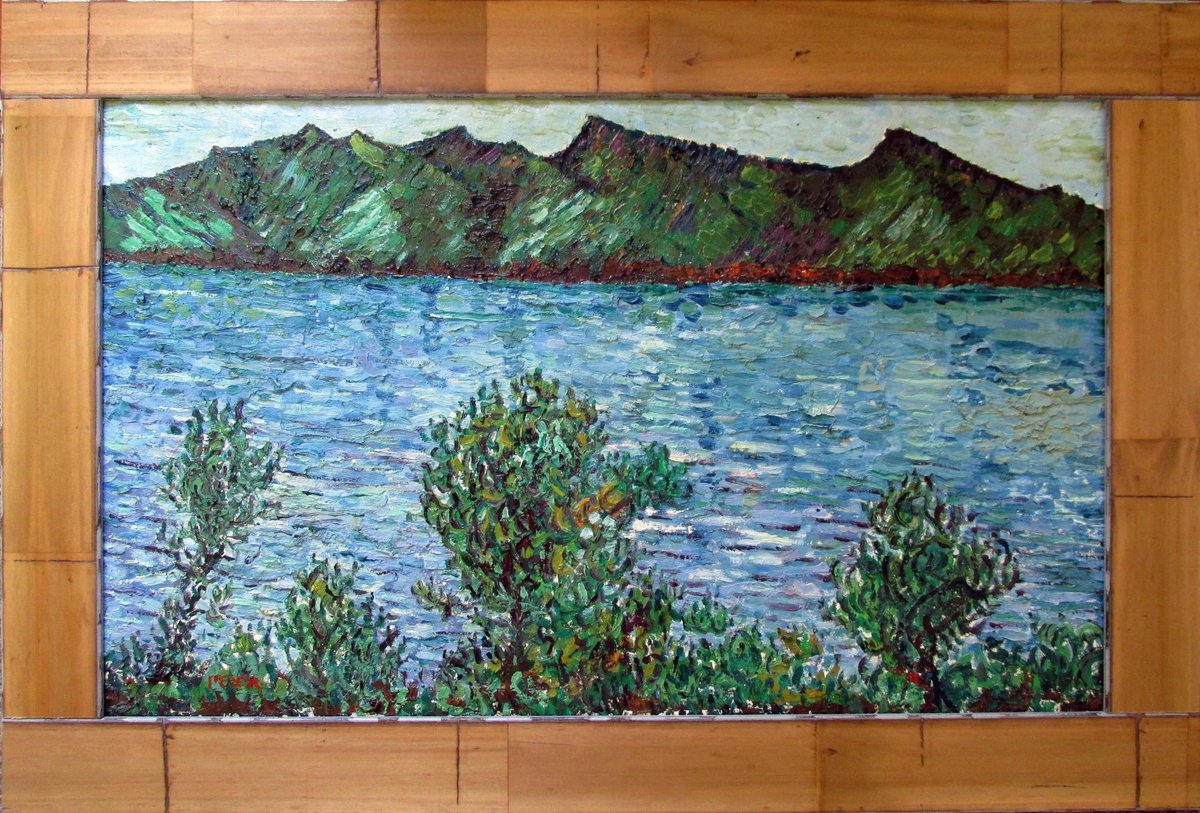 Impressionistic Landscape Oil Painting By Richard Meyer, 33 X 23", Across Loch Carron, Highlands, Original Artwork