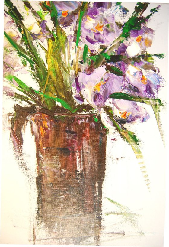Abstract flowers in purple