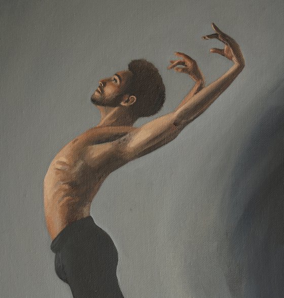 Beauty in the Fall, Portrait of a Dancer, Ballet, Male Dancer, Young Dancer Painting